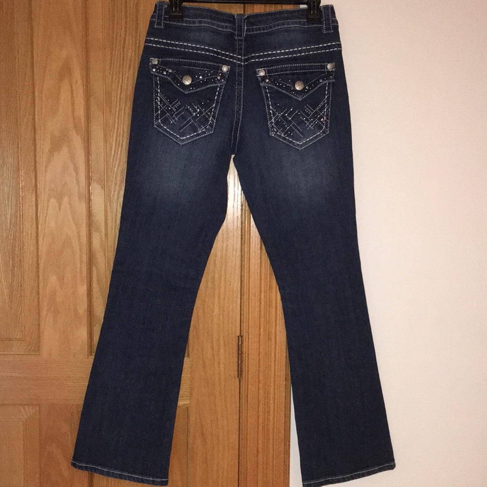 Paisley Sky dark blue denim jeans slim adult/junior girl size 8